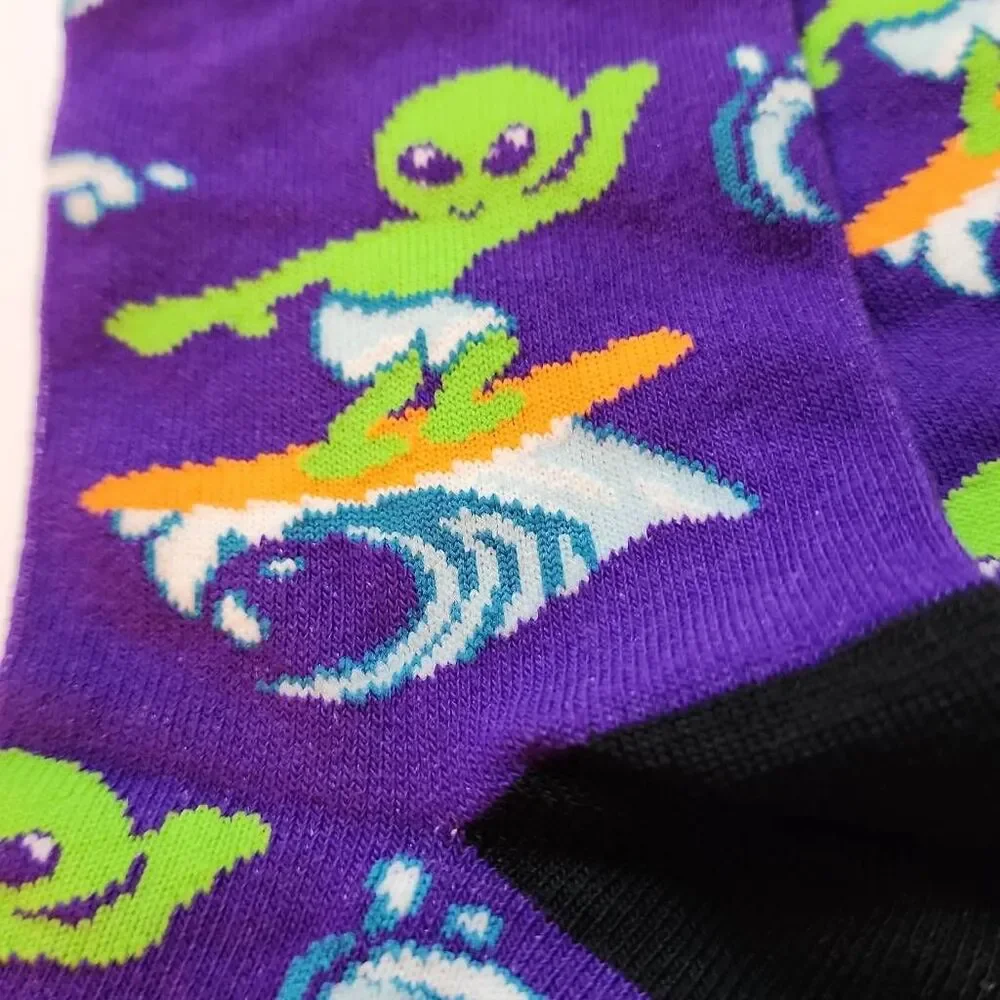 Cansok 1 Pair of Surfing Alien Colorful Socks Adult Size